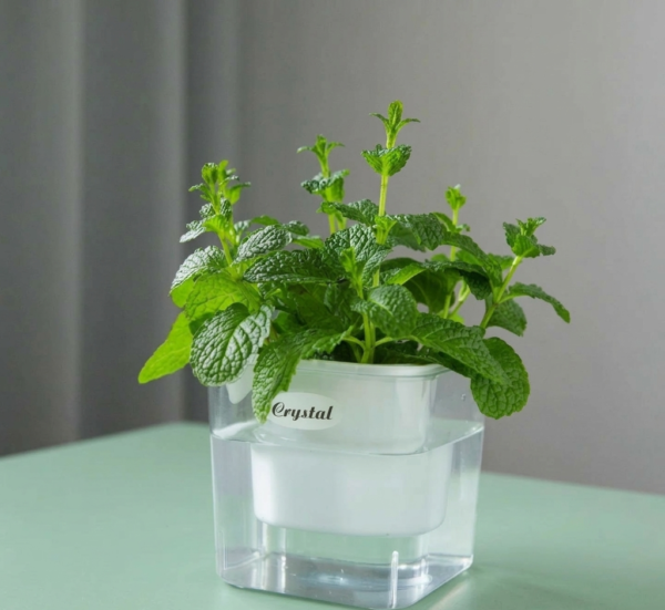 Transparent Self-Watering Resin Planter