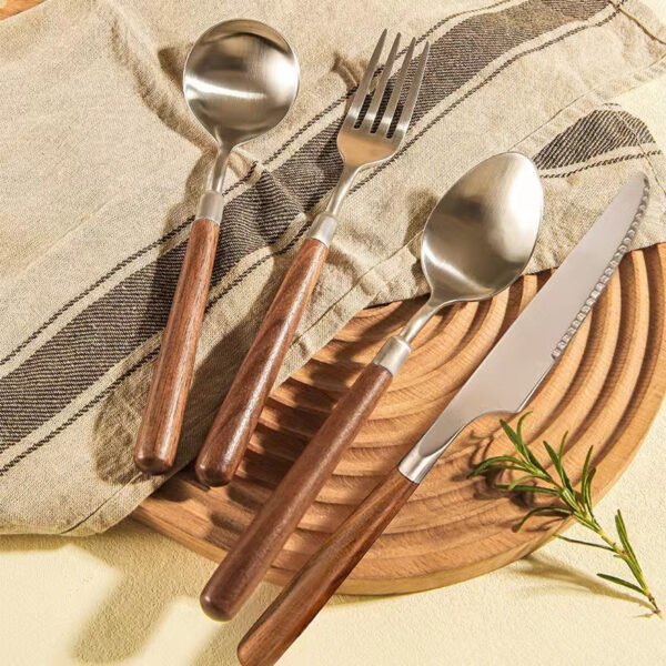 Wood Handle Stainless Steel Cutlery Set