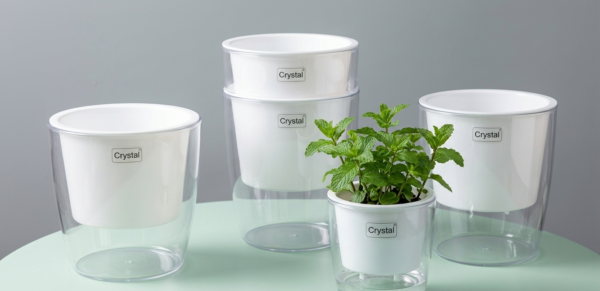 Transparent Self-Watering Resin Planter