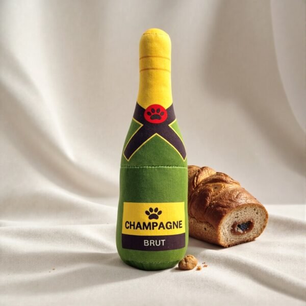 Plush Wine Bottle Chew Toy for Pets