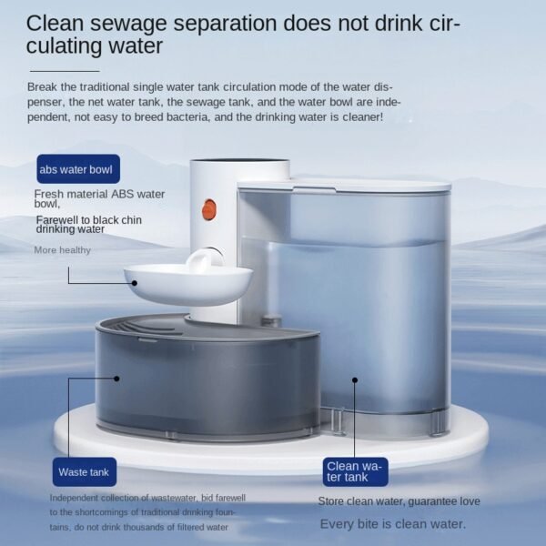 Automatic Gravity-Feed Cat Water Dispenser