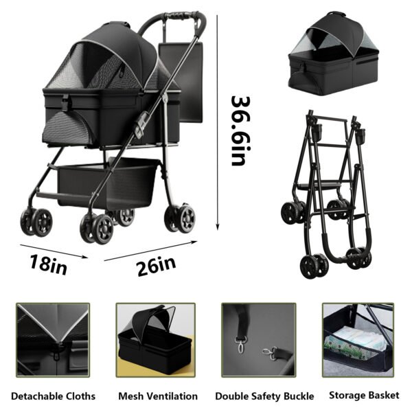 Folding 2-in-1 Pet Dog Cart