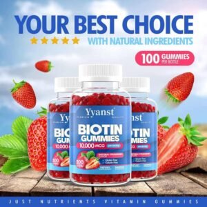 Biotin Gummies 10000mcg for Hair, Skin & Nails