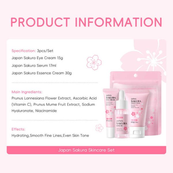 LAIKOU Sakura Skincare Set 3Pcs