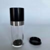 Glass Pepper Mill with Black Lid