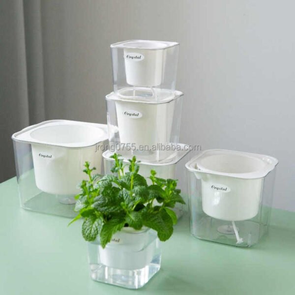 H84f86aeffafa4c669d02149846abd308f.jpg_720x720q50.jpg Transparent Self-Watering Resin Planter