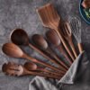 Elegant Wooden Kitchen Utensil Set