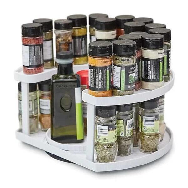 Rotating 2-Tier Spice Rack Organizer