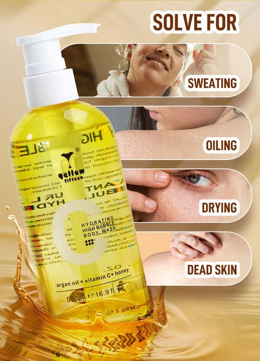 Hd46185709e4f4ef5add5fc83fa769082m.jpg_720x720q50.jpg Factory Honey Vitamin C Organic Shower Gel Cleaning Exfoliation High Bubble Body Wash Liquid Private Label