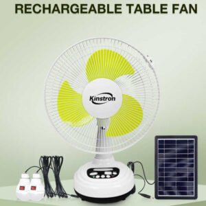 Solar Rechargeable Table Fan with Light