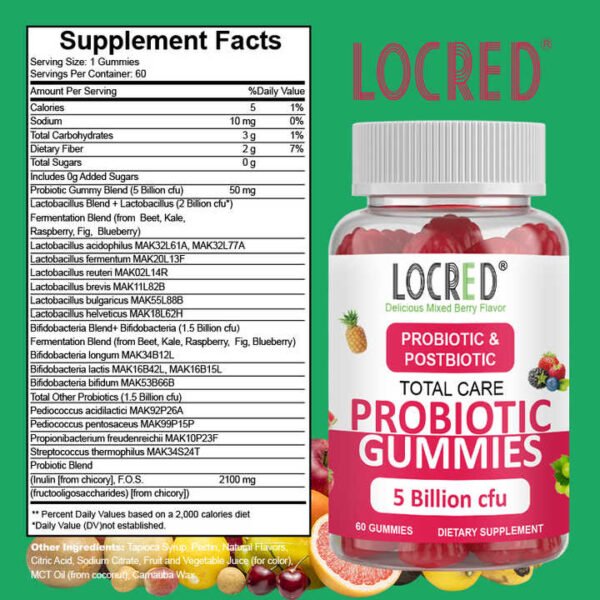 Probiotic Gummies Mixed Berry Flavor