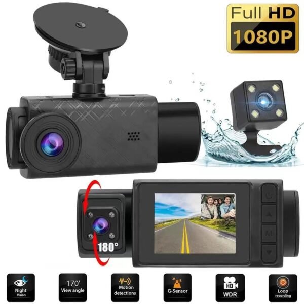 3-Lens HD Car Dash Cam