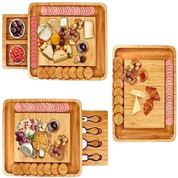 Bamboo Cheese Board with Cutter Set
