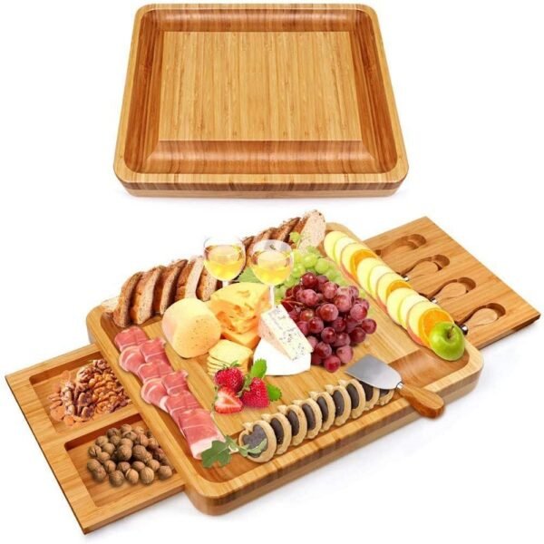 Bamboo Cheese Board with Cutter Set