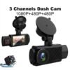 3-Lens HD Car Dash Cam