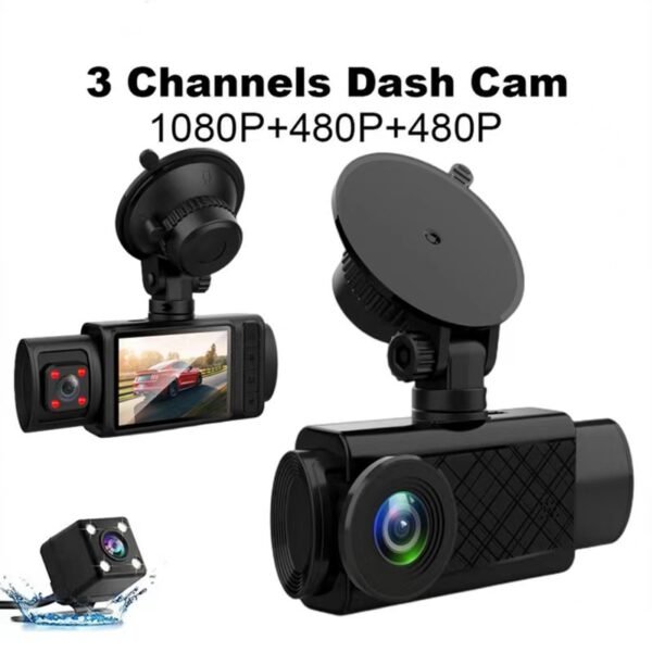 3-Lens HD Car Dash Cam