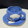 555251333 Hand-Painted Cloud Coffee Mug Set