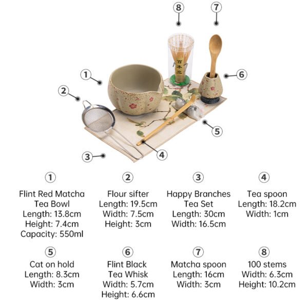 555251436 Japanese Matcha Tea Set 2-8PC