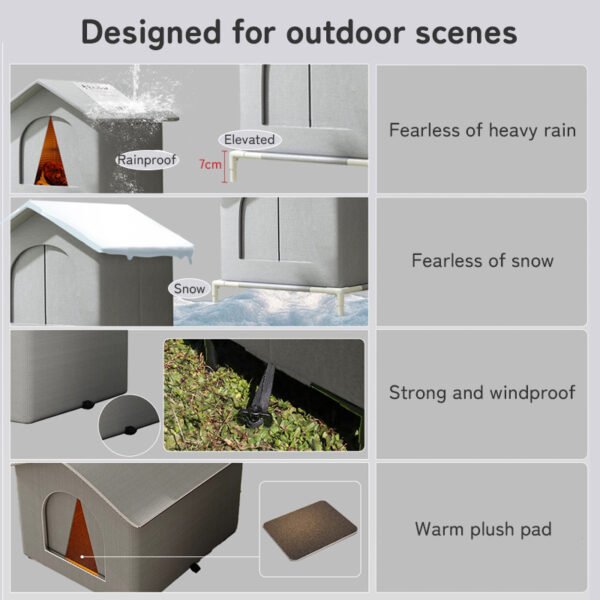 555378162 Insulated Weatherproof Outdoor Cat Shelter