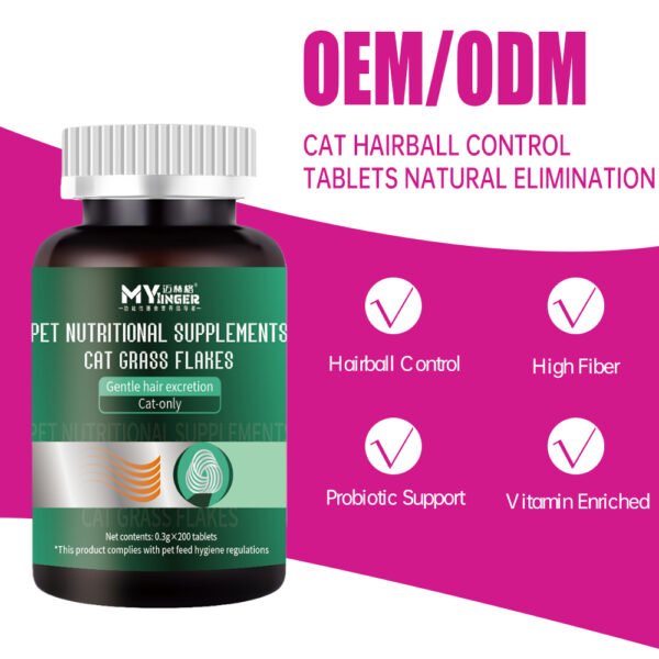 3 Natural Cat Hairball Control Tablets