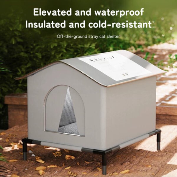 555378163 Insulated Weatherproof Outdoor Cat Shelter