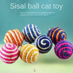 Feathered Sisal Cat Scratching Ball