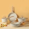 562362594 Non-Stick Marble Granite Coated Cookware Set