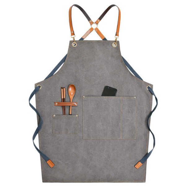 Denim Workwear Apron with Logo Print