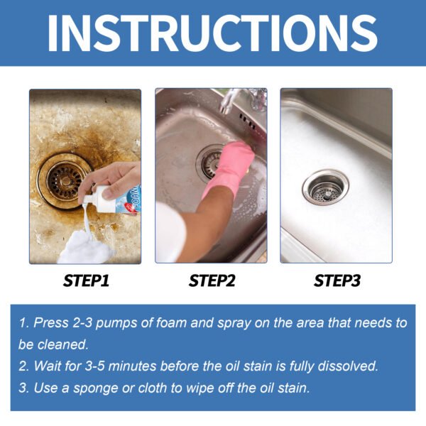 Jue-Fish Kitchen Oil Stain Foam Cleaner