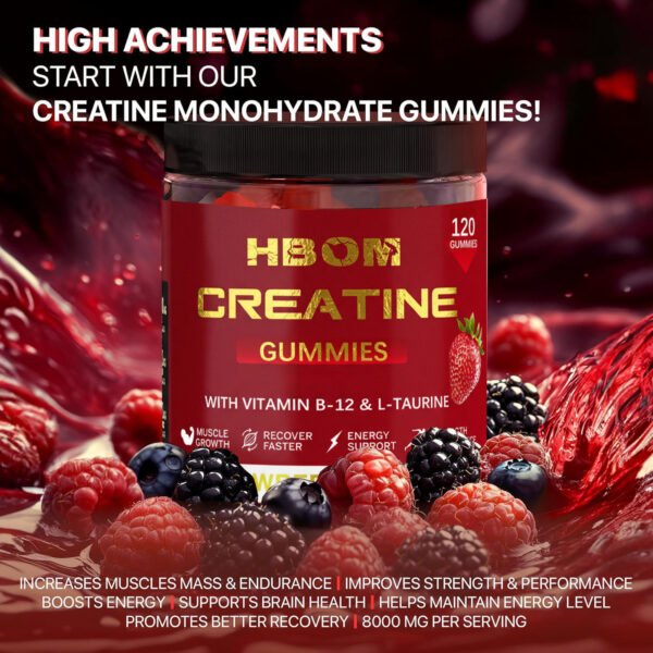 Strawberry Flavour Creatine Electrolyte Gummies