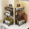 Multi-Layer Black Stainless Seasoning Rack