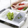 Multifunctional drainable retractable cutting board