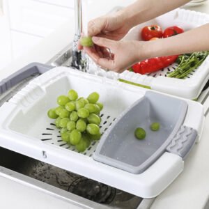 Multifunctional drainable retractable cutting board