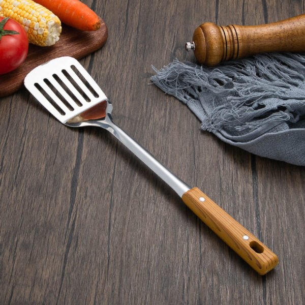 Wood-Grain Handle Stainless Steel Spatula