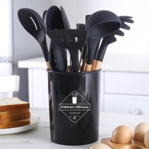 Silicone 12-Piece Wooden Kitchen Set