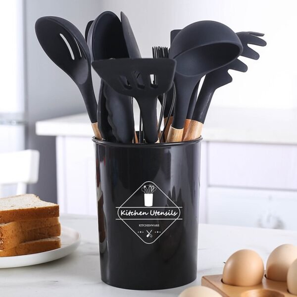 Silicone 12-Piece Wooden Kitchen Set