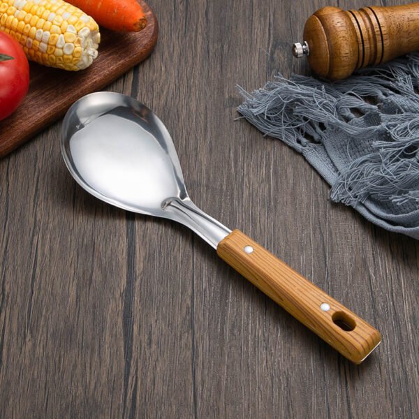Wood-Grain Handle Stainless Steel Spatula