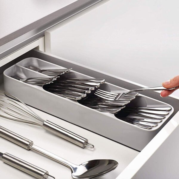 Multi-Compartment Kitchen Drawer Organizer Box
