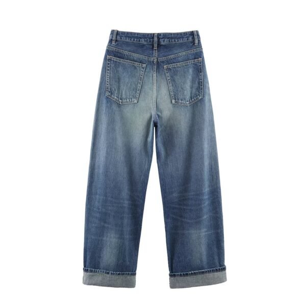 Mid waist loose ripped jeans