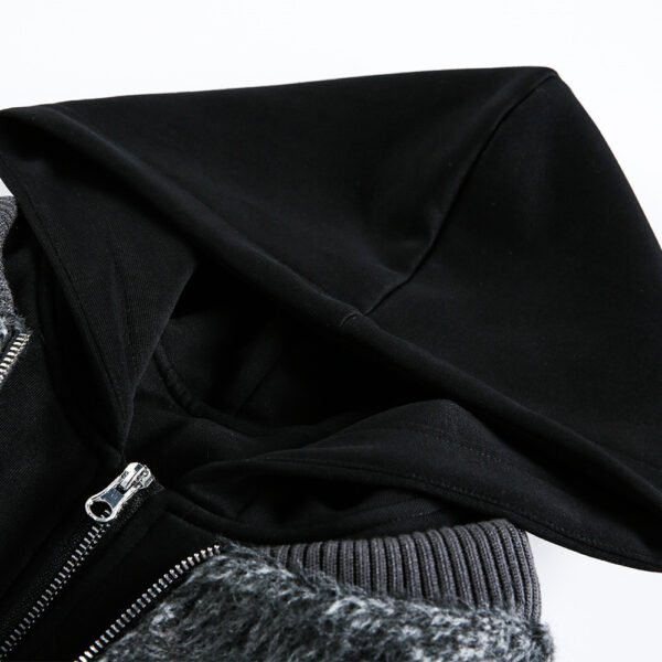 Fake two-piece spliced hooded cotton jacket