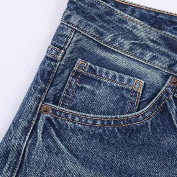 Mid waist loose ripped jeans