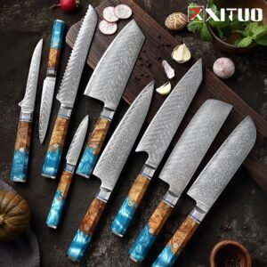 XITUO 1-9Pcs Damascus Chef Knife