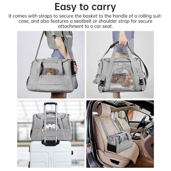 566225157 Foldable & Expandable Pet Carrier Bag - Mesh Breathable Cat/Dog Travel Bag