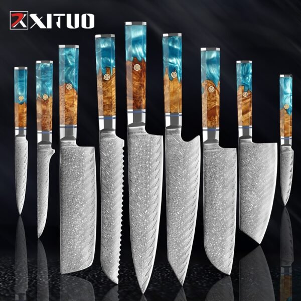 XITUO 1-9Pcs Damascus Chef Knife