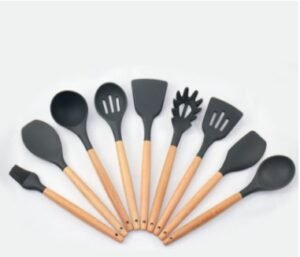 568461121 9 Pcs Silicone Spatula Heat-Resistant Soup Spoon