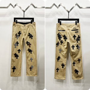 Cross leather label jeans