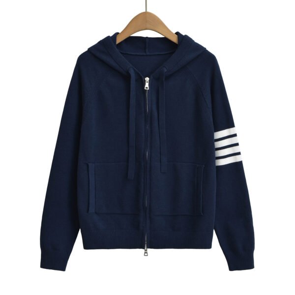 Hooded zipper sweater