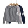 Hooded zipper sweater
