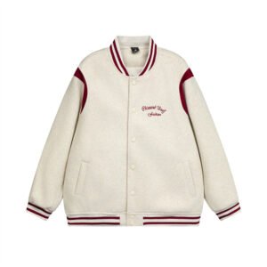 Color blocked baseball jacket