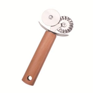 Wooden Handle Double Wheel Round Roller Knife